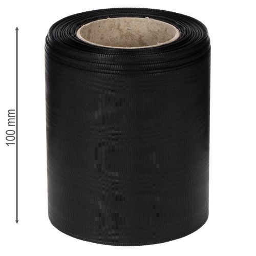 Czarna wstążka do wianka 100mm 25m - wstążka żałobna, wstążka kokardka, wstążka ozdobna, artykuły florystyczne | Floristik24.pl