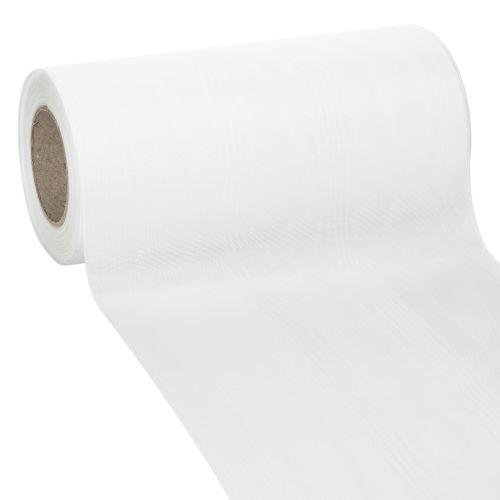 Biała wstążka do wieńca, szerokość 200 mm, rolka 25 m, wstążka żałobna, wstążka kokardka, wstążka dekoracyjna do florystyki pogrzebowej i na inne okazje kupić | Floristik24.pl