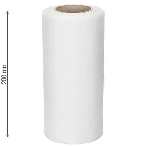 Biała wstążka do wieńca, szerokość 200 mm, rolka 25 m, wstążka żałobna, wstążka kokardka, wstążka dekoracyjna do florystyki pogrzebowej i na inne okazje | Floristik24.pl