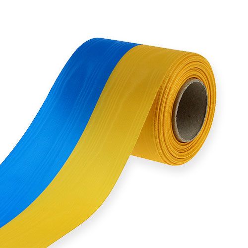 Produkt Wstążka do wianka Moiré Niebiesko-Żółta 100 mm