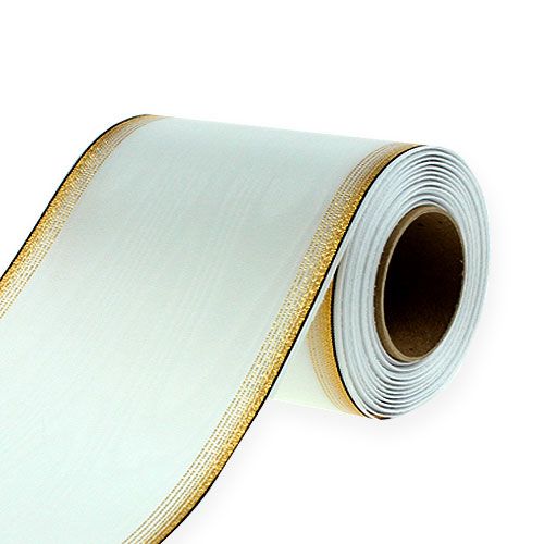 Wstążka do wianka Moiré 125mm, biała