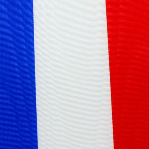 Floristik24 Wstążki do wianków Moiré niebiesko-biało-czerwone 100 mm