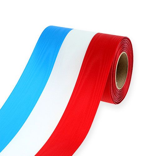 Floristik24 Wstążki wieńca mora niebiesko-biało-czerwona 150 mm