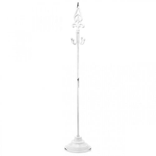 Floristik24 Stojak na wianek Shabby Chic Biały stojak na wianek Metal 4 haki wys. 76 cm
