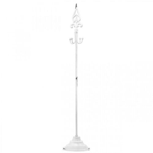 Produkt Stojak na wianek Shabby Chic Biały stojak na wianek Metal 4 haki wys. 76 cm
