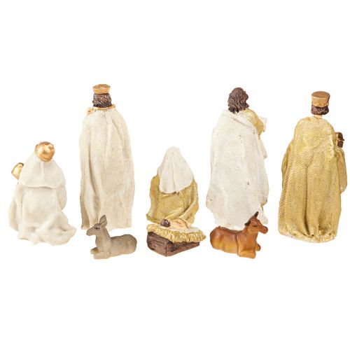 Produkt Zestaw figurek do szopki 8 figurek ręcznie malowanych w kolorze kremowego złota 6-12,5cm