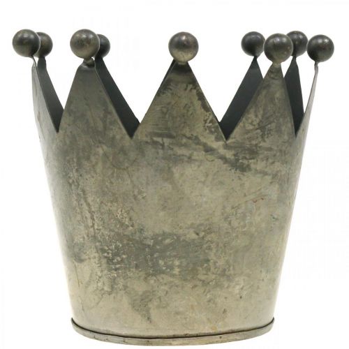 Produkt Dekoracyjna korona o wyglądzie antycznym, szara metalowa dekoracja stołu Ø12,5 cm W12 cm