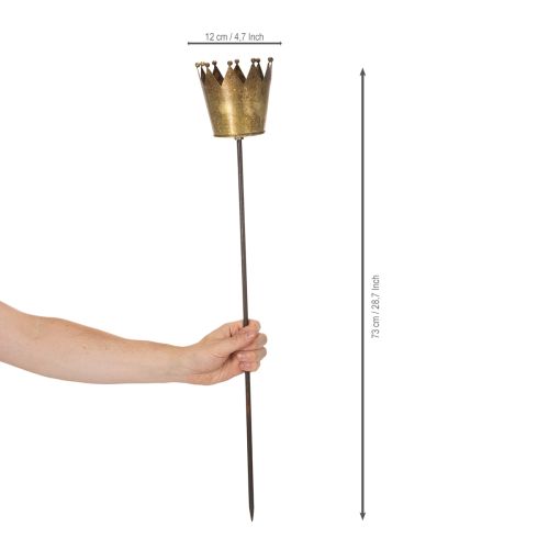 Dekoracyjna korona na patyku, ozdoba vintage do roślin doniczkowych, 73 cm | Floristik24.pl