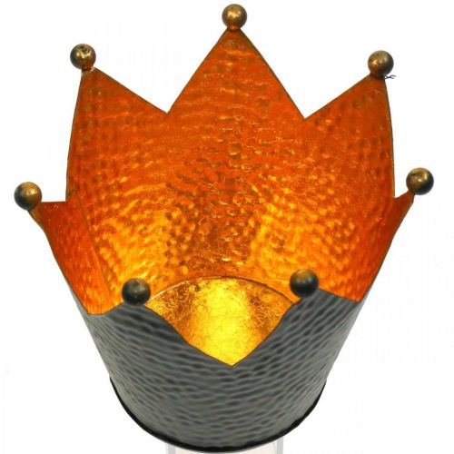 Produkt Świecznik na tealighty korona z czarnego złota dekoracja stołu metalowa wys. 13,5 cm