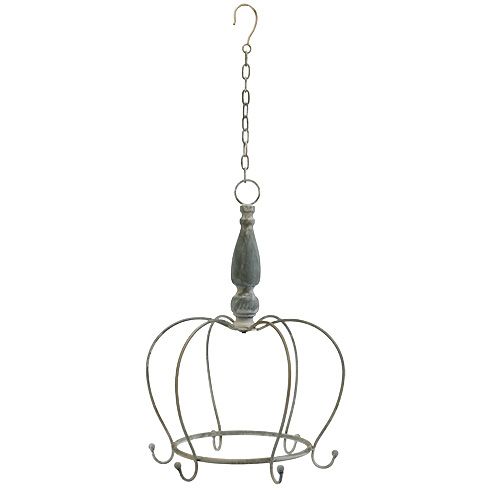 Floristik24 Korona do zawieszenia szara Ø30cm H45,5cm