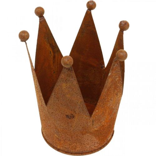 Floristik24 Korona wykonana z metalowej dekoracji rdzy do sadzenia patyny Ø10,5cm W13,5cm