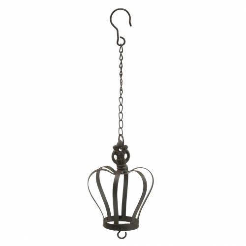 Produkt Metalowa korona do zawieszenia z haczykiem rdzawy brąz Ø11cm W17cm