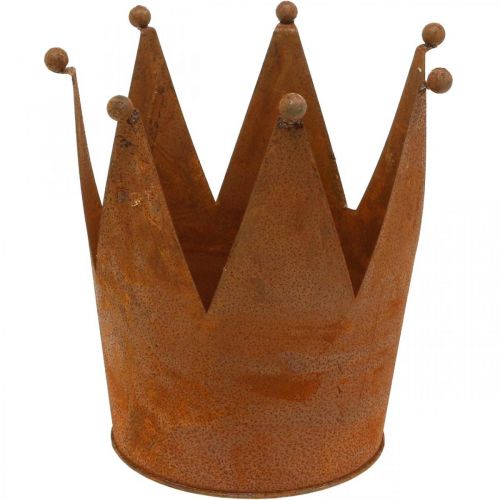 Floristik24 Korona metalowa, dekoracja ogrodowa, patyna Ø17,5cm W17,5cm