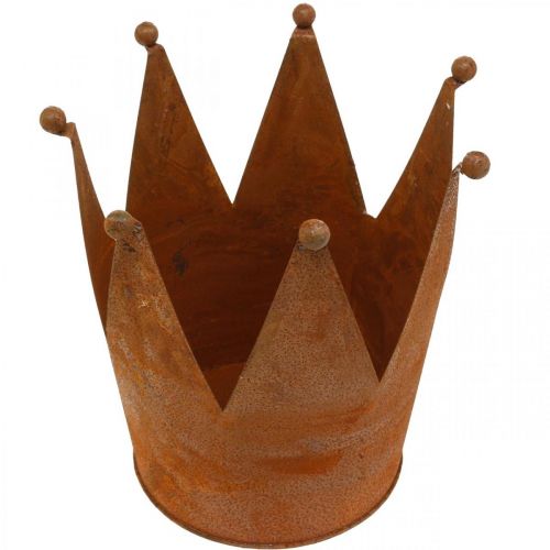 Floristik24 Korona metalowa, dekoracja ogrodowa, patyna Ø17,5cm W17,5cm