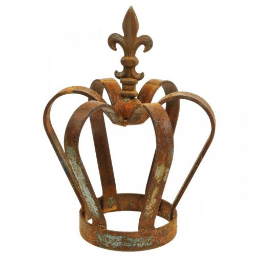 Floristik24 Vintage dekoracyjna korona z patynowaną metalową dekoracją Ø20cm W28cm