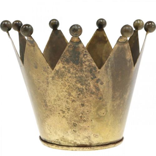 Produkt Metalowy, mosiężny świecznik na tealighty w kolorze antycznym Ø10cm W8cm