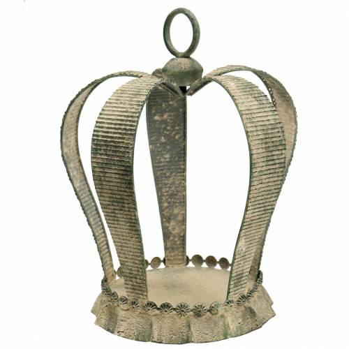 Floristik24 Korona dekoracyjna metal antyczny mech zielony, beżowy Ø28cm H36,5cm
