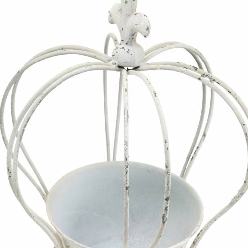 Floristik24 Korona z misą Metal Deco White H26cm