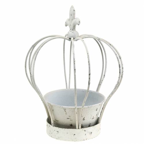 Korona z misą Metal Deco White H26cm