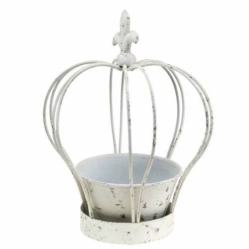 Floristik24 Korona z misą Metal Deco White H26cm