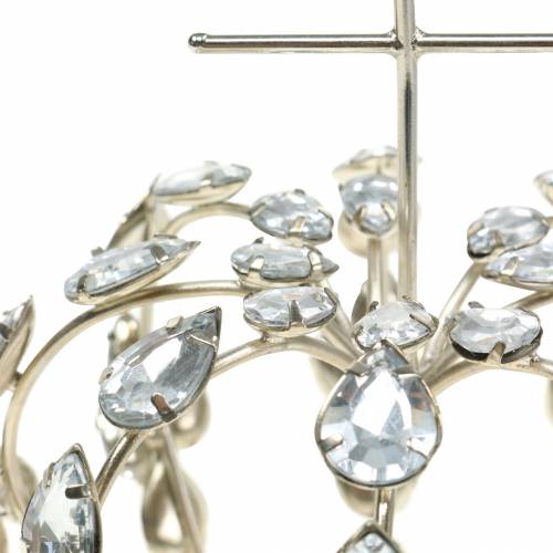 Floristik24 Korona z brylantami i krzyżem srebrna Ø11cm H17cm