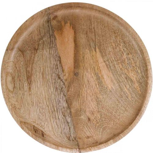 Floristik24 Taca drewniana, taca dekoracyjna, talerz ozdobny okrągły Ø30cm W12cm