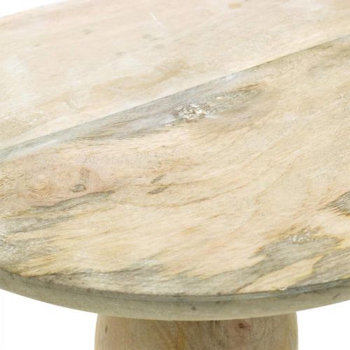 Floristik24 Talerz na ciasto, taca na ciasto, naturalne drewno myte na biało, shabby chic Ø29,5cm W15,5cm