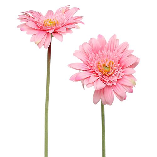 Floristik24 Sztuczna gerbera różowa Ø10cm L53cm 6szt