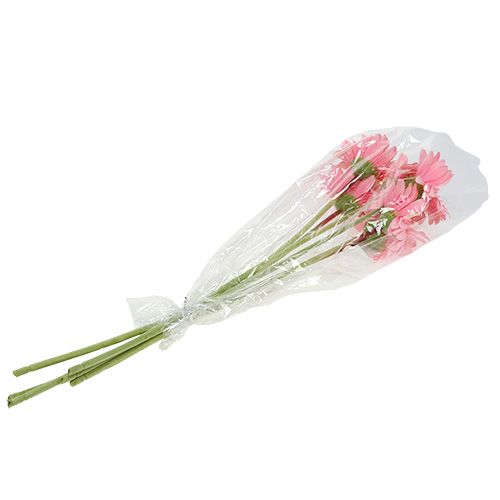 Floristik24 Sztuczna gerbera różowa Ø10cm L53cm 6szt
