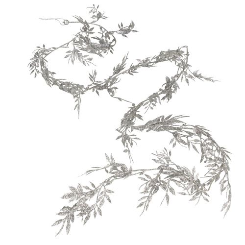 Produkt Girlanda sztuczna srebrna brokatowa girlanda z liści paproci 180cm 3 szt