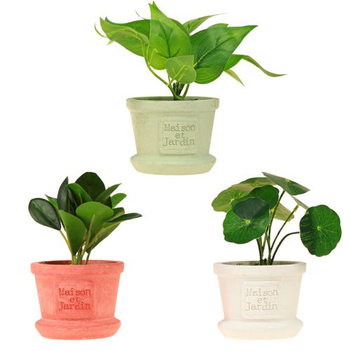 Produkt Sztuczne rośliny zielone mini rośliny w doniczce 15cm 3szt