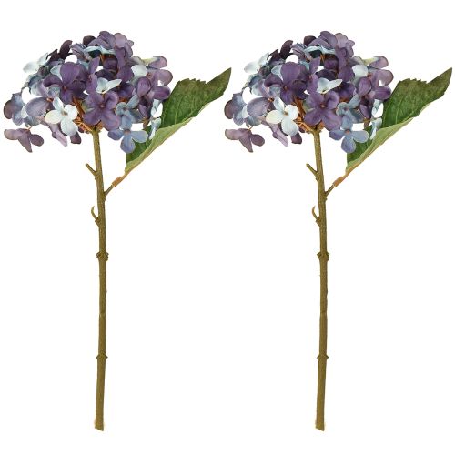 Produkt Sztuczna Hortensja Ozdoba Sztuczny Kwiat Niebiesko Fioletowy 34 cm 2 szt.