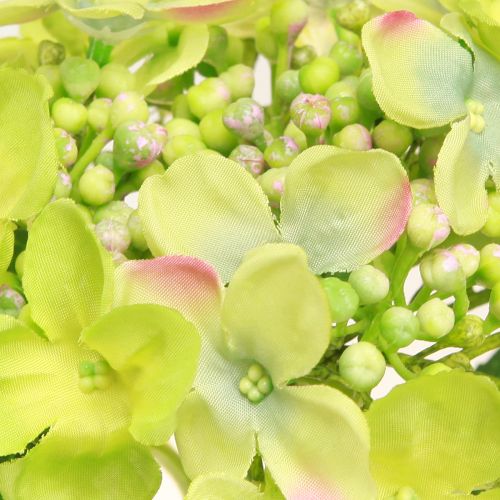Produkt Sztuczne hortensje Zielone Kwiaty Liście L43cm 2szt