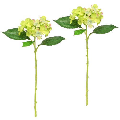 Produkt Sztuczne hortensje Zielone Kwiaty Liście L43cm 2szt