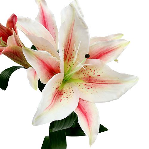 Floristik24 Sztuczna Lilia Różowa z Real Touch 100cm