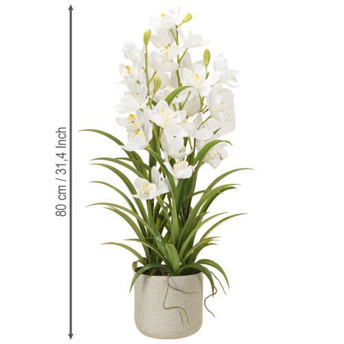 Produkt Sztuczne storczyki w doniczce z białymi kwiatami wys. 80cm