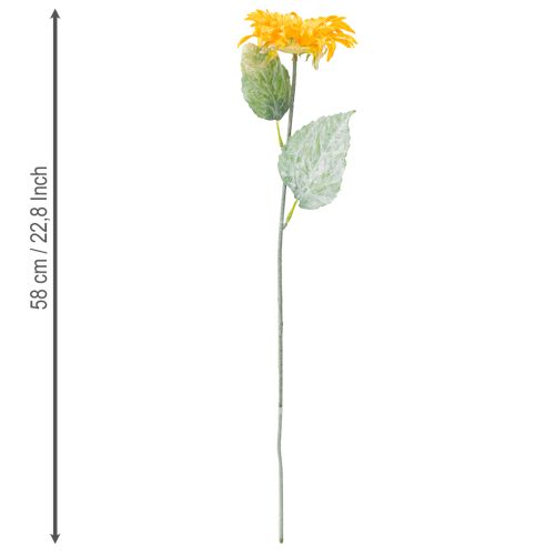 Produkt Sztuczna dekoracja słonecznika z liśćmi żółtymi 58cm 4 szt.