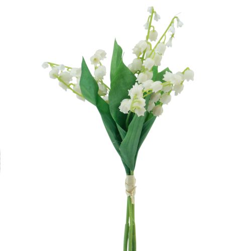 Dekoracja w postaci sztucznych kwiatów konwalii łąkowych 34cm 3szt