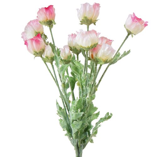 Sztuczne Maki Dekoracyjne Kwiaty Jedwabne Różowe 42cm 4szt