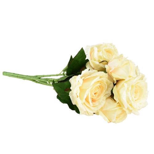 Produkt Sztuczne róże Sztuczny bukiet kwiatów Róże kremowo-żółte Pick 54cm