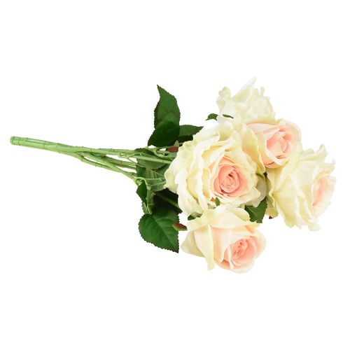 Produkt Sztuczne róże Sztuczny bukiet kwiatów Róże kremowo-różowe Pick 54cm