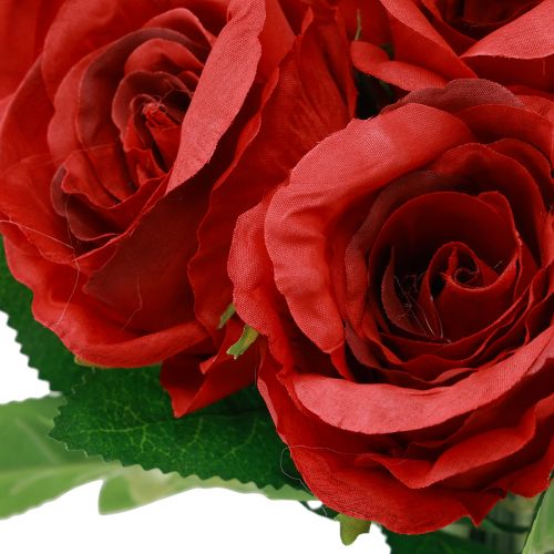 Produkt Sztuczne róże w pęczku czerwone 30cm 10szt