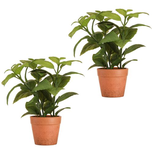 Produkt Sztuczna Bazylia w Doniczce Doniczka na Zioła Sztuczna Roślina 22cm 2szt