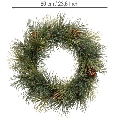 Sztuczny wianek z gałązek sosnowych i szyszek 60 cm | Floristik24.pl