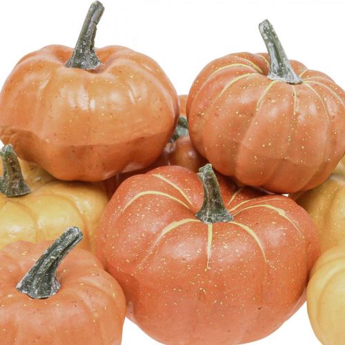 Floristik24 Sztuczna Dynia Pomarańczowa Ø6-8cm 8szt