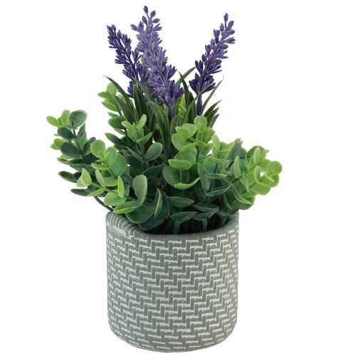 Sztuczna lawenda w doniczce ceramicznej fioletowo-zielona wys. 22cm