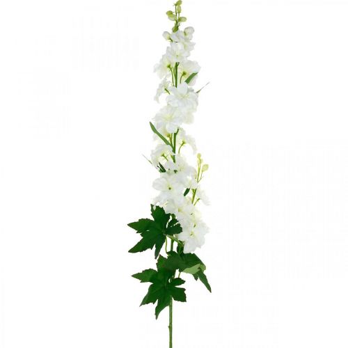 Floristik24 Sztuczne Delphinium Biały Sztuczny Kwiat Jedwabne Kwiaty 98cm