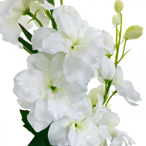 Floristik24 Sztuczne Delphinium Biały Sztuczny Kwiat Jedwabne Kwiaty 98cm