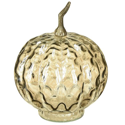 Floristik24 Szklana dekoracja dyniowa, szklana dekoracja stołu z dynią, jesień Ø14cm, wys.19cm