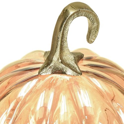 Produkt Szklana dekoracja dyniowa, szklana dekoracja stołu w kształcie dyni, pomarańczowa, Ø14cm, wys.18cm
